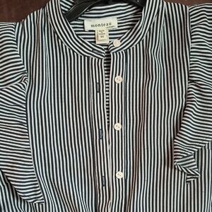Monteau Striped Button-Up Dress